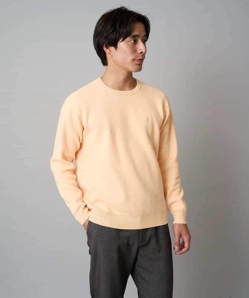 a.v.v（アーヴェヴェ）の「【洗濯機で洗える】ジャカードクルーネックニット（ニット/セーター・メンズ・ライラック/オレンジ/ダークインディゴブルー/ネイビー・50/48/46）」の10枚目の写真