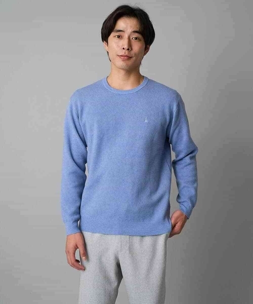 a.v.v（アーヴェヴェ）の「【洗濯機で洗える】ジャカードクルーネックニット（ニット/セーター・メンズ・ライラック/オレンジ/ダークインディゴブルー/ネイビー・50/48/46）」の13枚目の写真