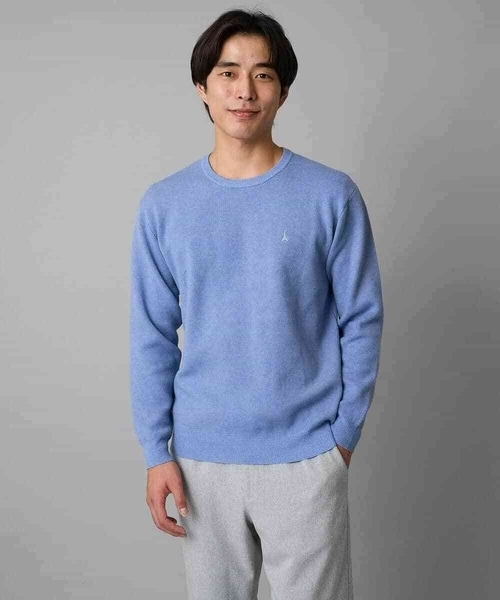 a.v.v（アーヴェヴェ）の「【洗濯機で洗える】ジャカードクルーネックニット（ニット/セーター・メンズ・ライラック/オレンジ/ダークインディゴブルー/ネイビー・50/48/46）」の14枚目の写真