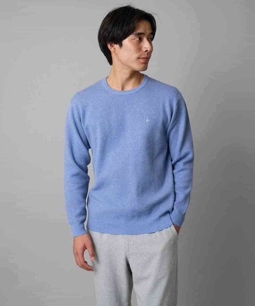 a.v.v（アーヴェヴェ）の「【洗濯機で洗える】ジャカードクルーネックニット（ニット/セーター・メンズ・ライラック/オレンジ/ダークインディゴブルー/ネイビー・50/48/46）」の15枚目の写真