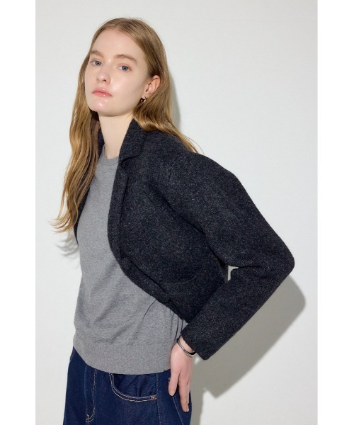 AZUL by moussy（アズールバイマウジー）の「【身長/骨格別着用画像あり】ニットジャケット　秋服　冬服（テーラードジャケット・レディース・ブラック/ブラウン・FREE）」の5枚目の写真