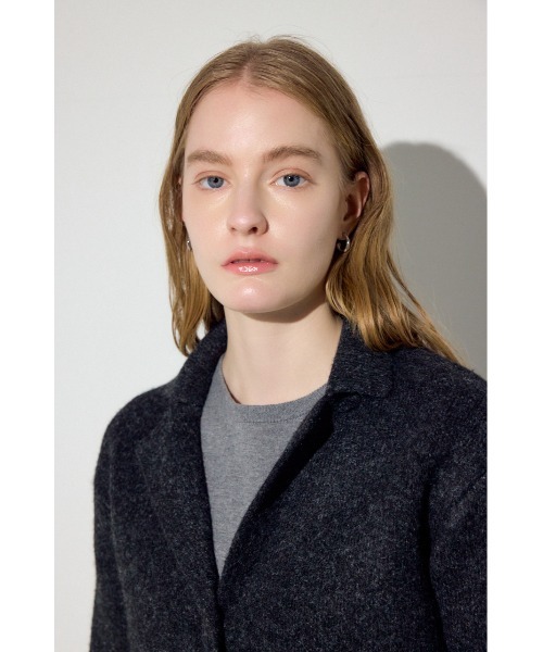 AZUL by moussy（アズールバイマウジー）の「【身長/骨格別着用画像あり】ニットジャケット　秋服　冬服（テーラードジャケット・レディース・ブラック/ブラウン・FREE）」の8枚目の写真