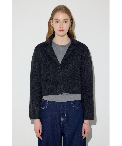 AZUL by moussy（アズールバイマウジー）の「【身長/骨格別着用画像あり】ニットジャケット　秋服　冬服（テーラードジャケット・レディース・ブラック/ブラウン・FREE）」の9枚目の写真
