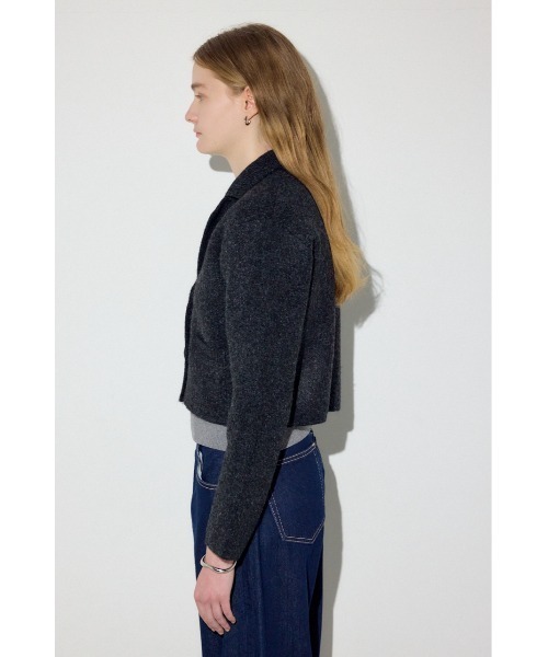 AZUL by moussy（アズールバイマウジー）の「【身長/骨格別着用画像あり】ニットジャケット　秋服　冬服（テーラードジャケット・レディース・ブラック/ブラウン・FREE）」の10枚目の写真