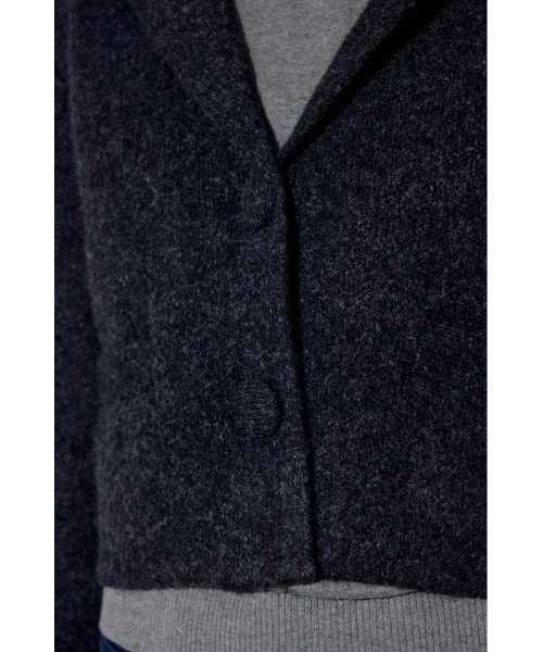AZUL by moussy（アズールバイマウジー）の「【身長/骨格別着用画像あり】ニットジャケット　秋服　冬服（テーラードジャケット・レディース・ブラック/ブラウン・FREE）」の14枚目の写真