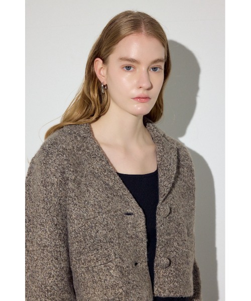 AZUL by moussy（アズールバイマウジー）の「【身長/骨格別着用画像あり】ニットジャケット　秋服　冬服（テーラードジャケット・レディース・ブラック/ブラウン・FREE）」の19枚目の写真