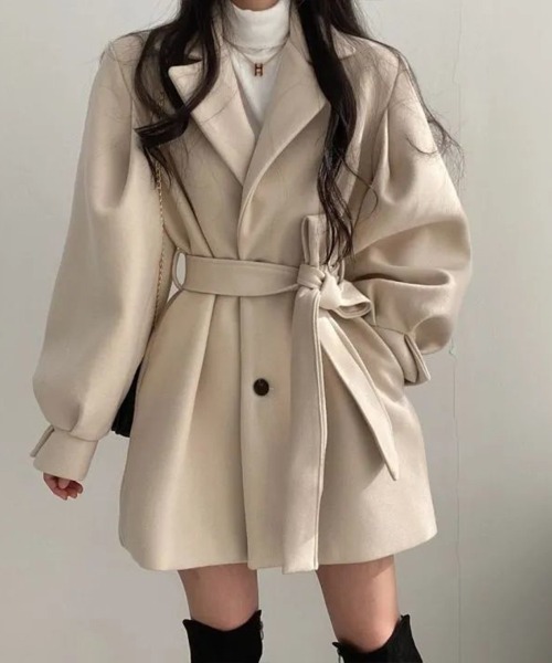 Flugge(フラッジー)の「テーラードコート(その他アウター・レディース・ベージュ/ブラック・LARGE/MEDIUM)」の5枚目の写真