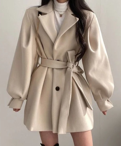 Flugge(フラッジー)の「テーラードコート(その他アウター・レディース・ベージュ/ブラック・LARGE/MEDIUM)」の6枚目の写真