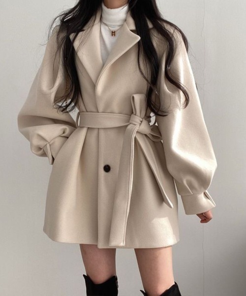 Flugge(フラッジー)の「テーラードコート(その他アウター・レディース・ベージュ/ブラック・LARGE/MEDIUM)」の10枚目の写真