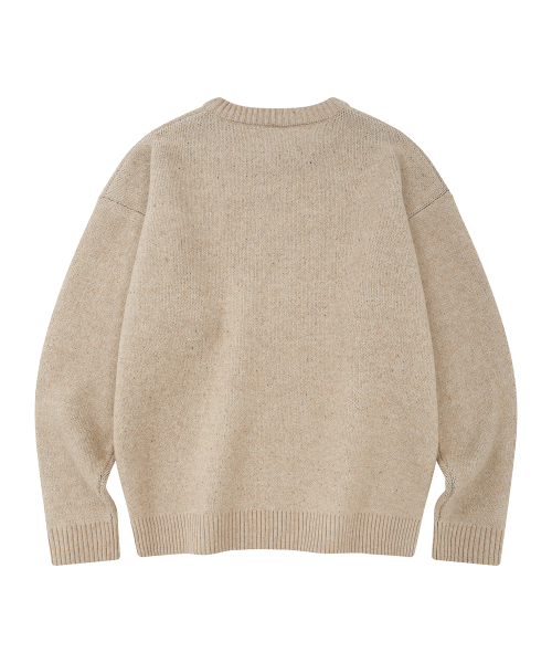 LMR（エルエムアール）の「レタリングジャガードプルオーバーニット BEIGE（ニット/セーター・レディース・ベージュ・L/M）」の2枚目の写真