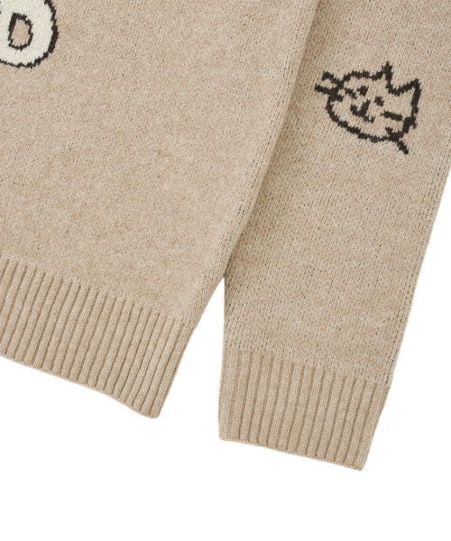 LMR（エルエムアール）の「レタリングジャガードプルオーバーニット BEIGE（ニット/セーター・レディース・ベージュ・L/M）」の5枚目の写真