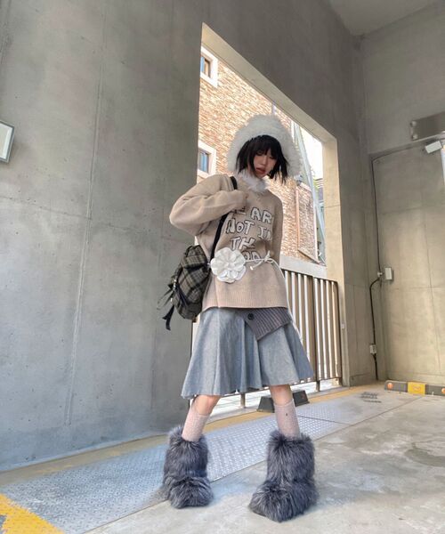 LMR（エルエムアール）の「レタリングジャガードプルオーバーニット BEIGE（ニット/セーター・レディース・ベージュ・L/M）」の11枚目の写真