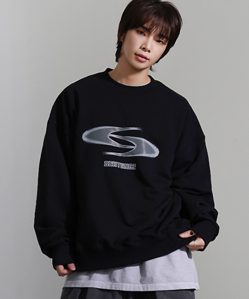 THE MILE(ザマイル)の「センテンスエッセンシャルスウェットマンツーマンBLACK2(スウェット・メンズ・その他・S/M/L/XL)」の1枚目の写真