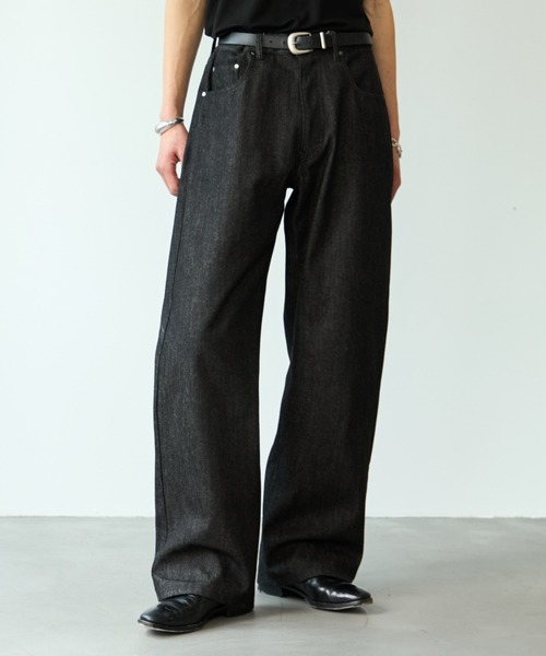 SINSS（シンス）の「Rigid straight denim / リジットストレートデニム（デニムパンツ・メンズ・インディゴブルー/ブラック・SMALL/X-SMALL/LARGE/MEDIUM）」の2枚目の写真