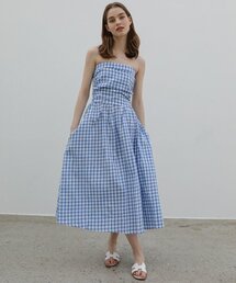 セール】プリーツスカートスリムベストワンピースグレー（ワンピース