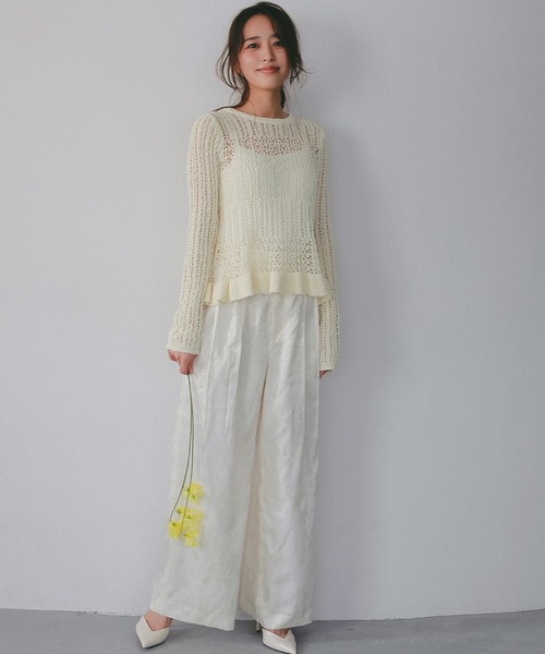 AJUGA.（アジュガ）の「箔プリントタックパンツ（その他パンツ・レディース・ライトイエロー・FREE）」の5枚目の写真