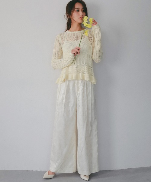 AJUGA.（アジュガ）の「箔プリントタックパンツ（その他パンツ・レディース・ライトイエロー・FREE）」の6枚目の写真