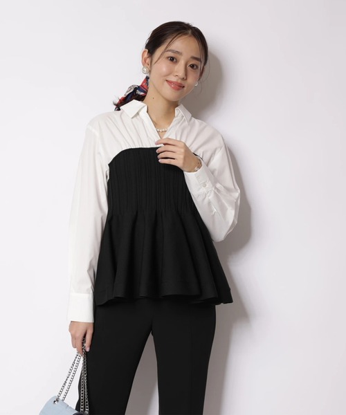 JUSGLITTY ジャスグリッティー ニットトップス 黒 新品タグ付き JUSGLITTY（ジャスグリッティー）の「シャギークロップドニット