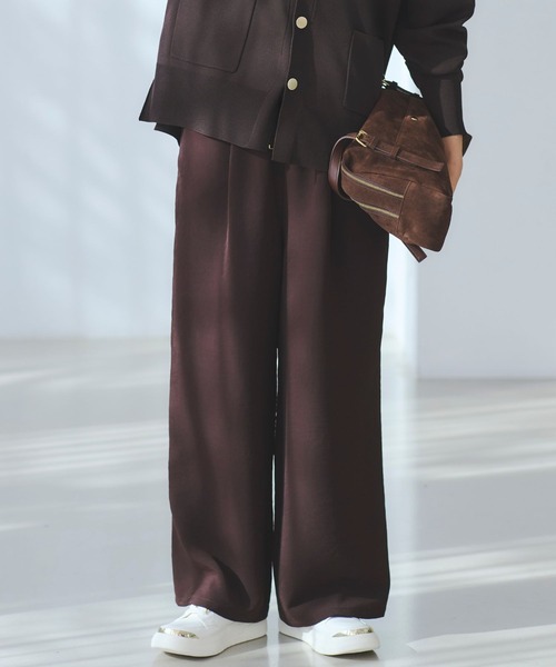 Elura（エルーラ）の「Wクロスドロストワイドパンツ＜低身長サイズあり＞/641251（その他パンツ・レディース・ダークブラウン/キャメル/ピンク/ブラック・MEDIUM/LARGE/FREE(S)）」の3枚目の写真