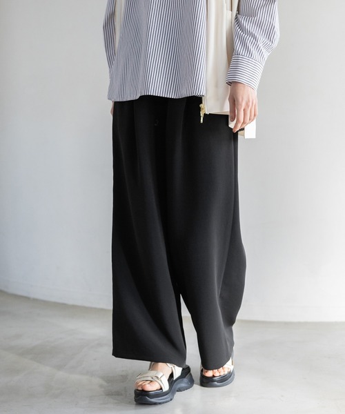 Elura（エルーラ）の「Wクロスドロストワイドパンツ＜低身長サイズあり＞/641251（その他パンツ・レディース・ダークブラウン/キャメル/ピンク/ブラック・MEDIUM/LARGE/FREE(S)）」の2枚目の写真