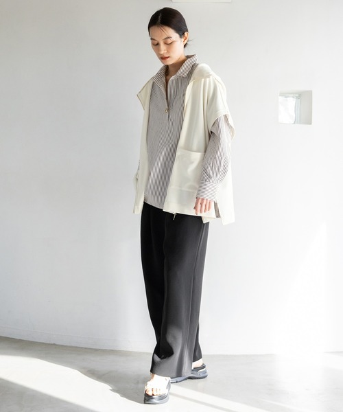 Elura（エルーラ）の「Wクロスドロストワイドパンツ＜低身長サイズあり＞/641251（その他パンツ・レディース・ダークブラウン/キャメル/ピンク/ブラック・MEDIUM/LARGE/FREE(S)）」の6枚目の写真