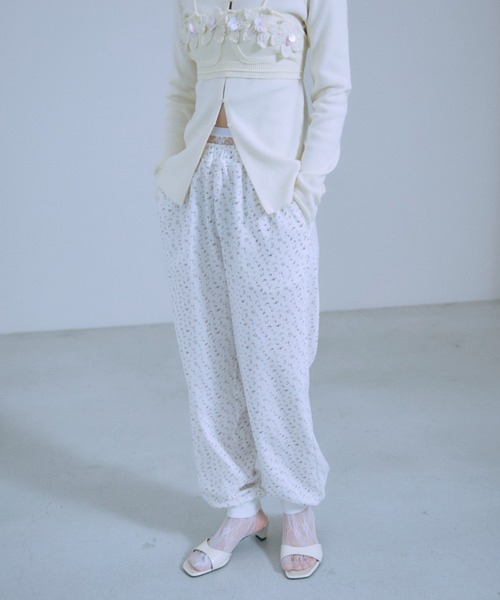 EN NEUME(エンノイム)の「Flower Thermal Jogger(その他パンツ・レディース・ネイビー/アイボリー/グレー・FREE)」の10枚目の写真