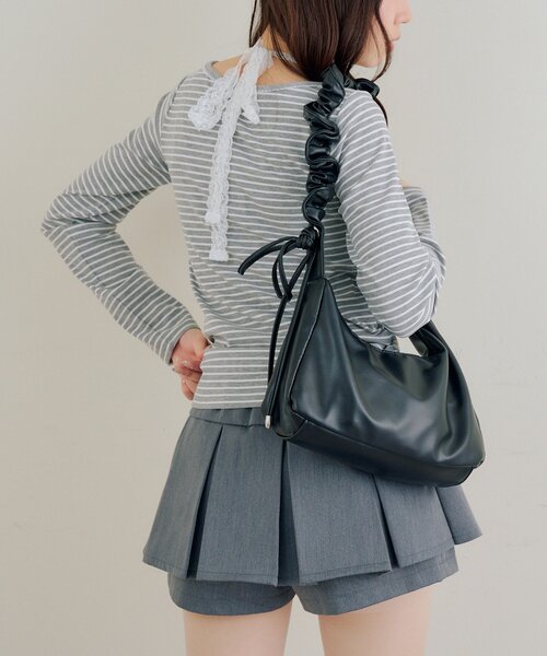 continuer de NICE CLAUP(コンティニューデナイスクラップ)の「【ガーリー好きにオススメ】マルチWAYレーステレコインナー(Tシャツ/カットソー・レディース・ドット/アイボリー/ブラック/その他12・FREE)」の11枚目の写真