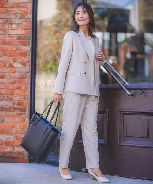 ITS'DEMO（イッツデモ）の「【洗濯機OK／イージーケア】ツイルストレッチテーパードパンツ（その他パンツ・レディース・ナチュラル/ブラック・40/38）」の7枚目の写真