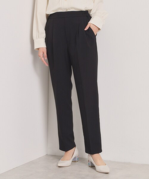 ITS'DEMO（イッツデモ）の「【洗濯機OK／イージーケア】ツイルストレッチテーパードパンツ（その他パンツ・レディース・ナチュラル/ブラック・40/38）」の8枚目の写真