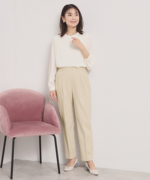 ITS'DEMO（イッツデモ）の「【洗濯機OK／イージーケア】ツイルストレッチテーパードパンツ（その他パンツ・レディース・ナチュラル/ブラック・40/38）」の13枚目の写真