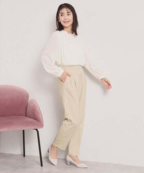 ITS'DEMO（イッツデモ）の「【洗濯機OK／イージーケア】ツイルストレッチテーパードパンツ（その他パンツ・レディース・ナチュラル/ブラック・40/38）」の14枚目の写真