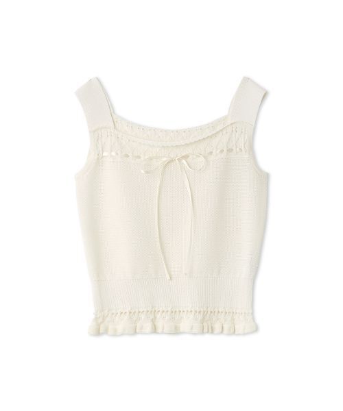 CELFORD（セルフォード）の「【洗える】レーシーニットアンサンブル（ニット/セーター・レディース・その他/オフホワイト/レッド/ダークネイビー・F）」の7枚目の写真