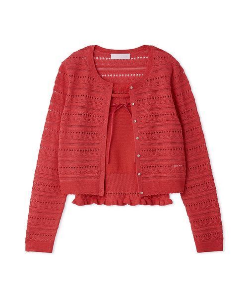 CELFORD（セルフォード）の「【洗える】レーシーニットアンサンブル（ニット/セーター・レディース・その他/オフホワイト/レッド/ダークネイビー・F）」の11枚目の写真