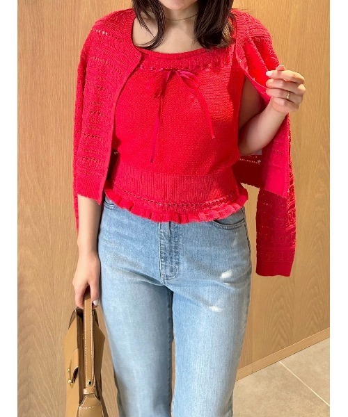 CELFORD（セルフォード）の「【洗える】レーシーニットアンサンブル（ニット/セーター・レディース・その他/オフホワイト/レッド/ダークネイビー・F）」の22枚目の写真