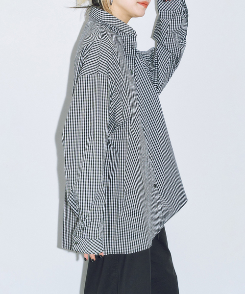 CITYSHOP（シティーショップ）の「GINGHAM CHECK シャツ（シャツ/ブラウス・レディース・ブラック・38/36）」の2枚目の写真