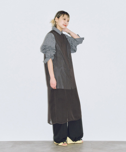 CITYSHOP（シティーショップ）の「GINGHAM CHECK シャツ（シャツ/ブラウス・レディース・ブラック・38/36）」の7枚目の写真