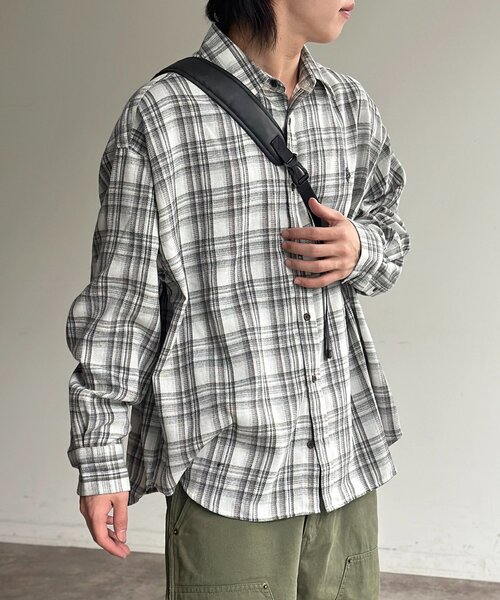 U.S. POLO ASSN.（ユーエスポロアッスン）の「【U.S. POLO ASSN.】チェックビエラシャツ（シャツ/ブラウス・レディース・アイボリー/サックスブルー/グリーン/ブラウン・LARGE/MEDIUM）」の7枚目の写真