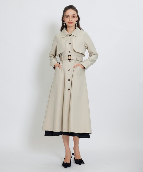 REDYAZEL（レディアゼル）の「2WAYレイヤードライクリボントレンチコート（トレンチコート・レディース・ベージュ/サックスブルー/オフホワイト・MEDIUM/SMALL）」の21枚目の写真