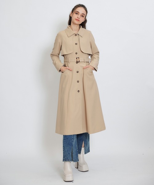 REDYAZEL（レディアゼル）の「2WAYレイヤードライクリボントレンチコート（トレンチコート・レディース・ベージュ/サックスブルー/オフホワイト・MEDIUM/SMALL）」の10枚目の写真