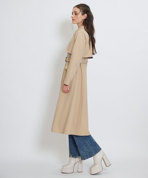 REDYAZEL（レディアゼル）の「2WAYレイヤードライクリボントレンチコート（トレンチコート・レディース・ベージュ/サックスブルー/オフホワイト・MEDIUM/SMALL）」の13枚目の写真