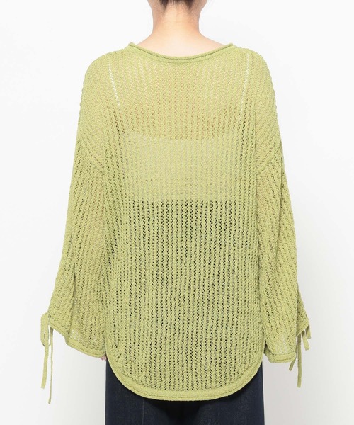 mysty woman（ミスティウーマン）の「7GメッシュニットLS　659795（ニット/セーター・レディース・オフホワイト/ブラック/グリーン/ベージュ・FREE）」の16枚目の写真