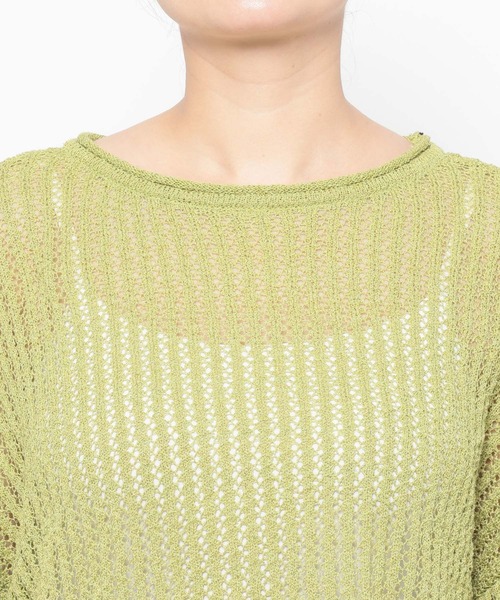 mysty woman（ミスティウーマン）の「7GメッシュニットLS　659795（ニット/セーター・レディース・オフホワイト/ブラック/グリーン/ベージュ・FREE）」の17枚目の写真