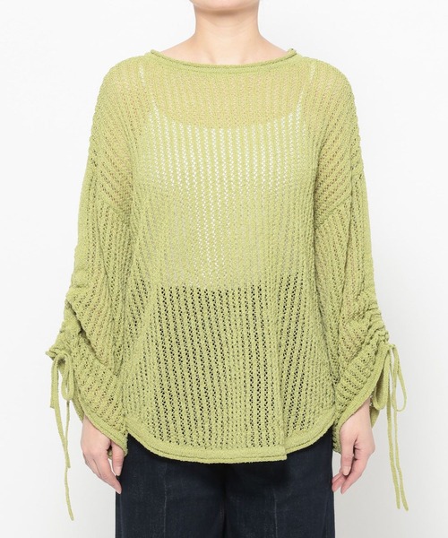 mysty woman（ミスティウーマン）の「7GメッシュニットLS　659795（ニット/セーター・レディース・オフホワイト/ブラック/グリーン/ベージュ・FREE）」の21枚目の写真