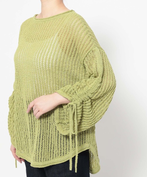 mysty woman（ミスティウーマン）の「7GメッシュニットLS　659795（ニット/セーター・レディース・オフホワイト/ブラック/グリーン/ベージュ・FREE）」の22枚目の写真