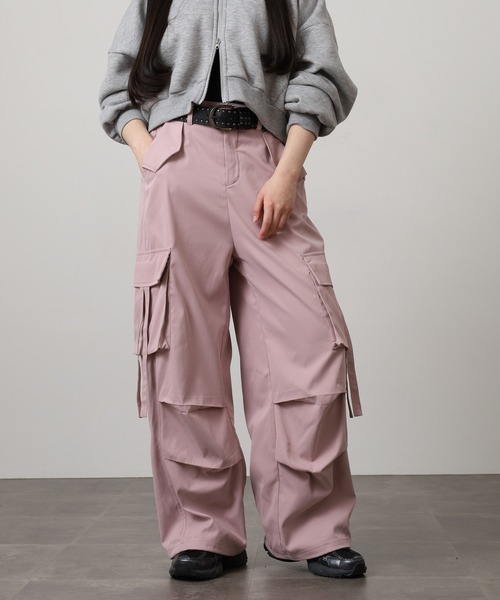 .WORKS（ドットワークス）の「.worksスタッズベルト付カーゴパンツ（カーゴパンツ・レディース・ダークグレー/ブラック/アイボリー/ピンク・M）」の19枚目の写真