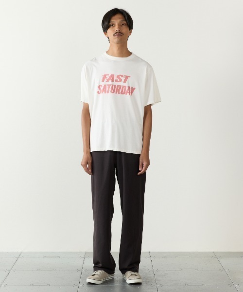 REMI RELIEF（レミレリーフ）の「REMI RELIEF/レミレリーフ SP加工 New Fit-T(FAST SATURDAY) 天竺 ヴィンテージTシャツ 2026年春夏（Tシャツ/カットソー・メンズ・オフホワイト/ブラック・M/L/XL）」の3枚目の写真