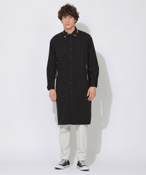 CB CRESTBRIDGE(シービークレストブリッジ)の「クレストブリッジチェックトリムシャツコート(シャツ/ブラウス・レディース・ブラック/ベージュ系その他5・1/3)」の4枚目の写真