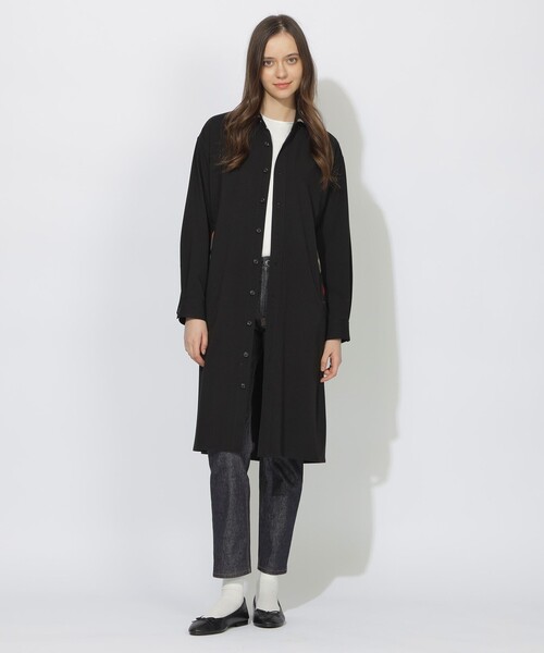 CB CRESTBRIDGE(シービークレストブリッジ)の「クレストブリッジチェックトリムシャツコート(シャツ/ブラウス・レディース・ブラック/ベージュ系その他5・1/3)」の5枚目の写真