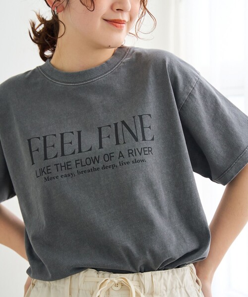 coen（コーエン）の「ピグメントアソートロゴプリントTシャツ（インフルエンサー紹介アイテム）（Tシャツ/カットソー・レディース・ナチュラル/オフホワイト/ベージュ/ダークグレー・M/L）」の2枚目の写真