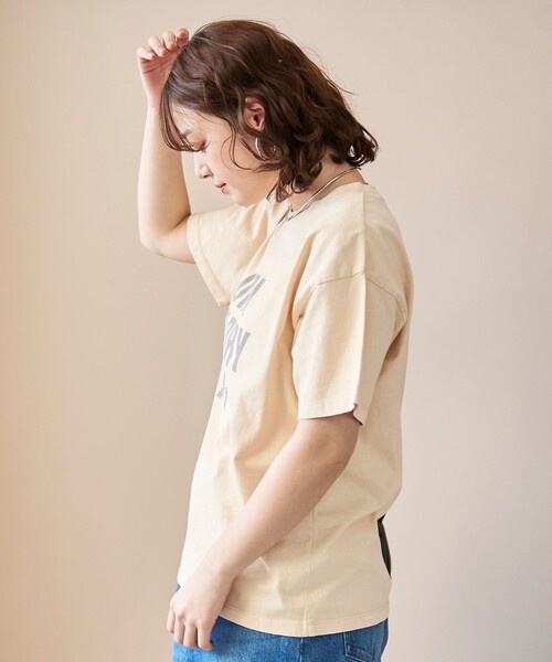 coen（コーエン）の「ピグメントアソートロゴプリントTシャツ（インフルエンサー紹介アイテム）（Tシャツ/カットソー・レディース・ナチュラル/オフホワイト/ベージュ/ダークグレー・M/L）」の10枚目の写真
